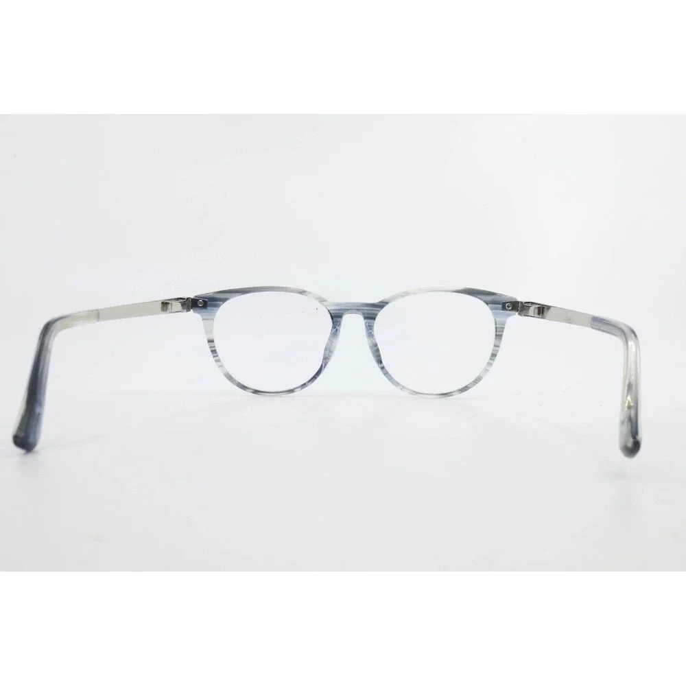 Nicole Miller New York Ella C01 Grey Stripe Eyeglasses Round Frames 48-15-125